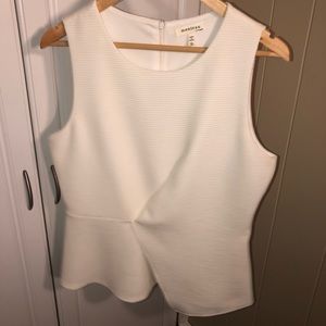 Monteau Ivory Peplum Top